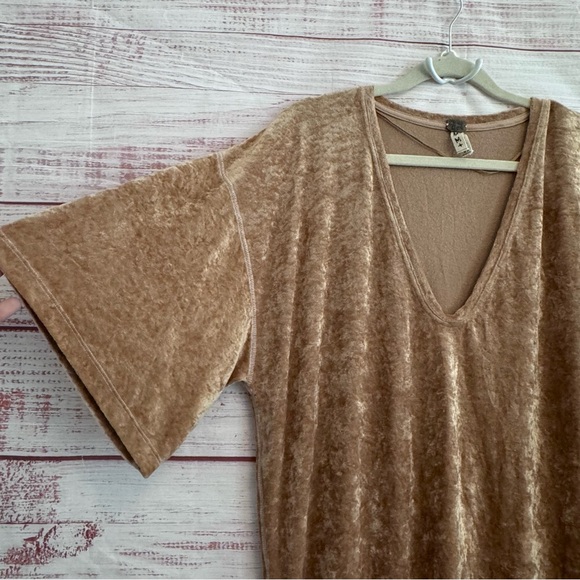 NWT Free People Crushed Velvet High Low Tunic Tee Dress. - Picture 3 of 6